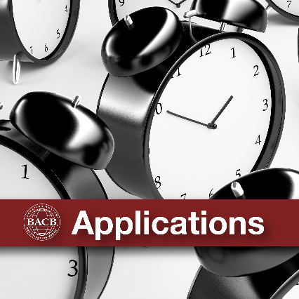 Clocks with a red banner that says Applications